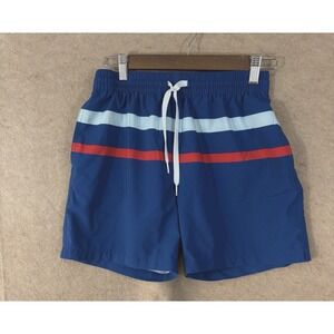 Chubbies Swim Trunks Mens Sz S Blue Striped Pockets 5.5"‎ Inseam
